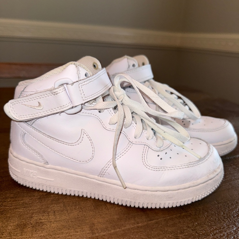 Nike Kids White High-Top Sneakers with Ankle Strap